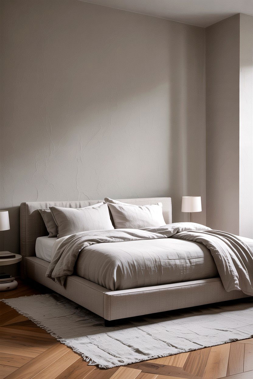 Minimalist Linen Bed - 30 bedroom linen bedding ideas