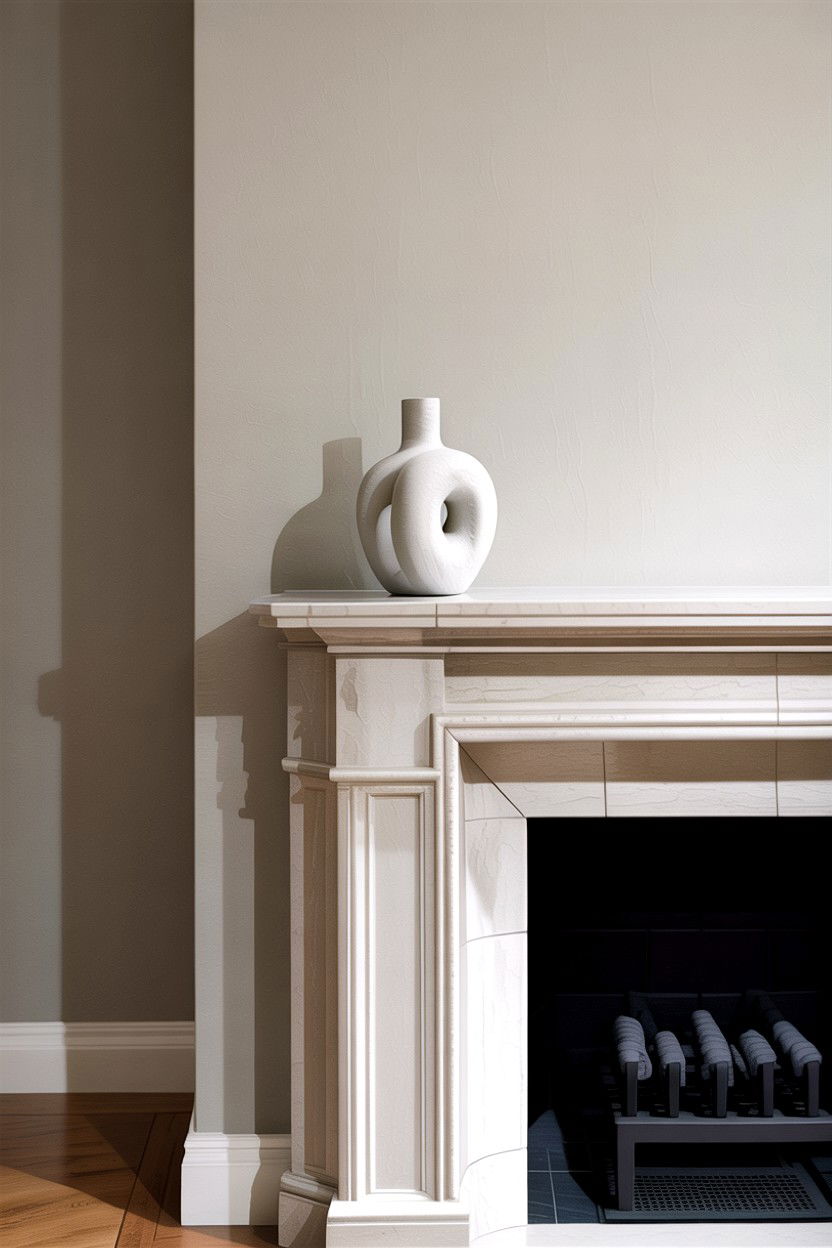 Minimalist Mantel Styling - 30 living room fireplace mantel ideas