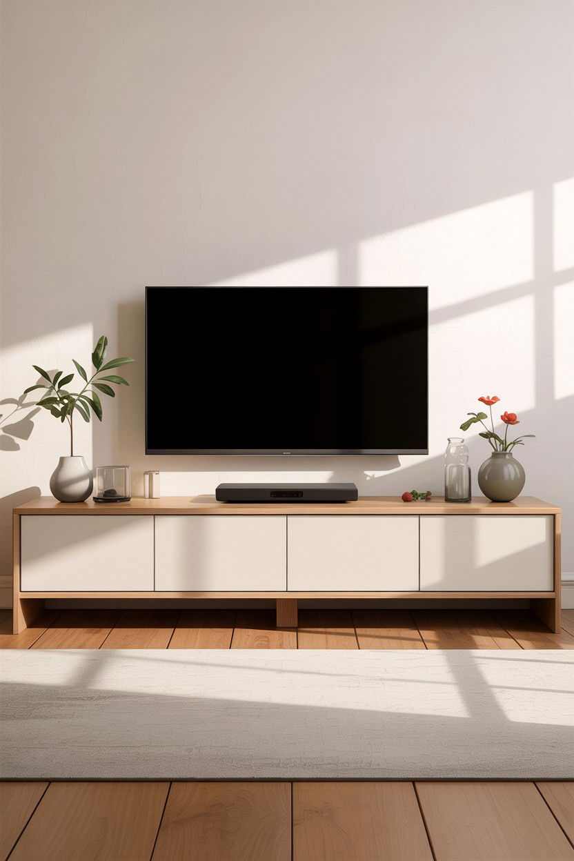 Minimalist Media Console - 30 living room Japanese furniture ideas