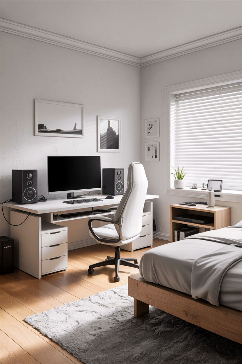 Minimalist PC Gaming Bedroom - 30 gaming bedroom ideas