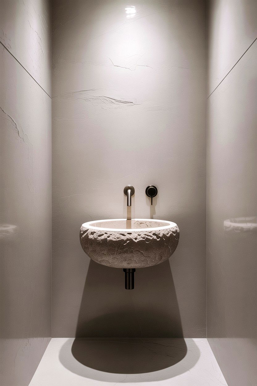 Minimalist Powder Room - 30 custom bathroom ideas