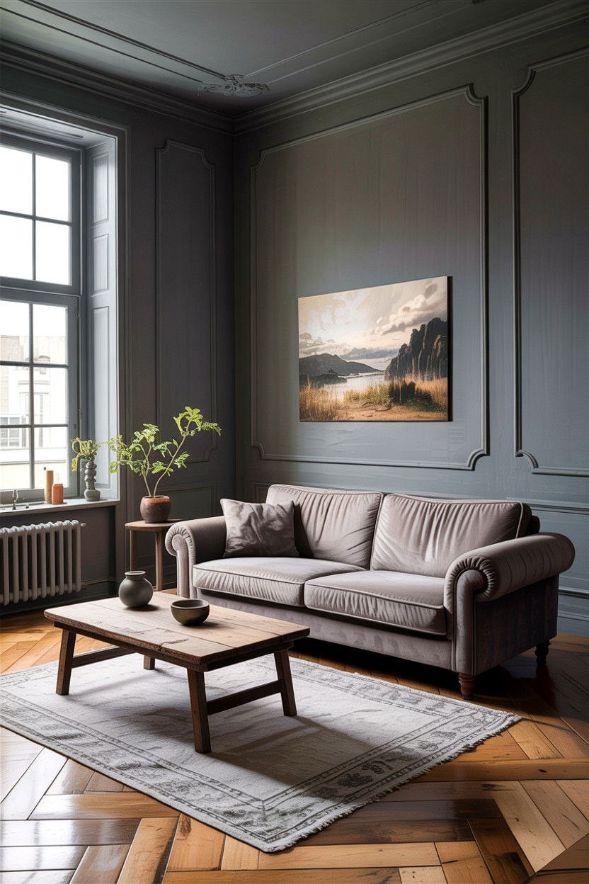 Minimalist Rustic Grey Living Room - 30 rustic grey living room ideas