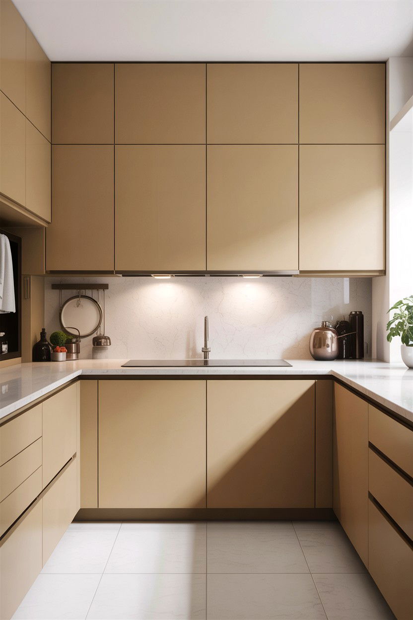 Minimalist Tan White Kitchen - 30 tan and white kitchen ideas