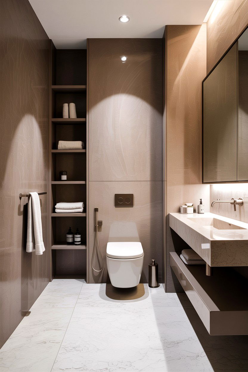 Minimalist Taupe Bathroom - 30 taupe and white bathroom ideas