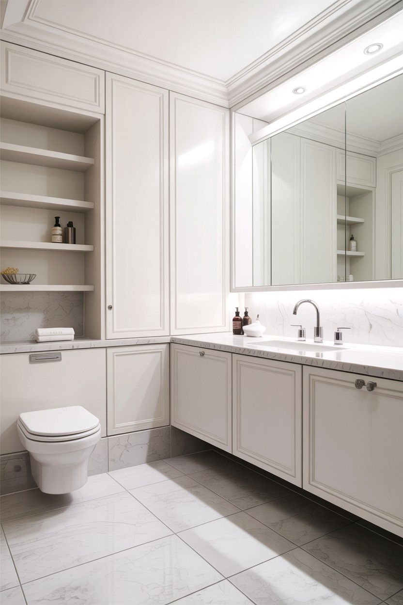 Minimalist White Bathroom - 30 spacious bathroom ideas