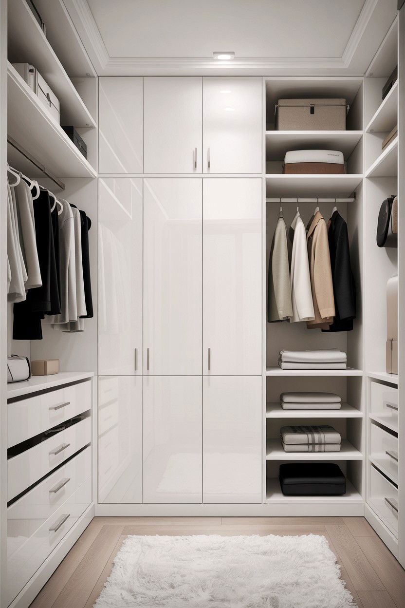 Minimalist White Closet - 30 bedroom walk-in closet ideas