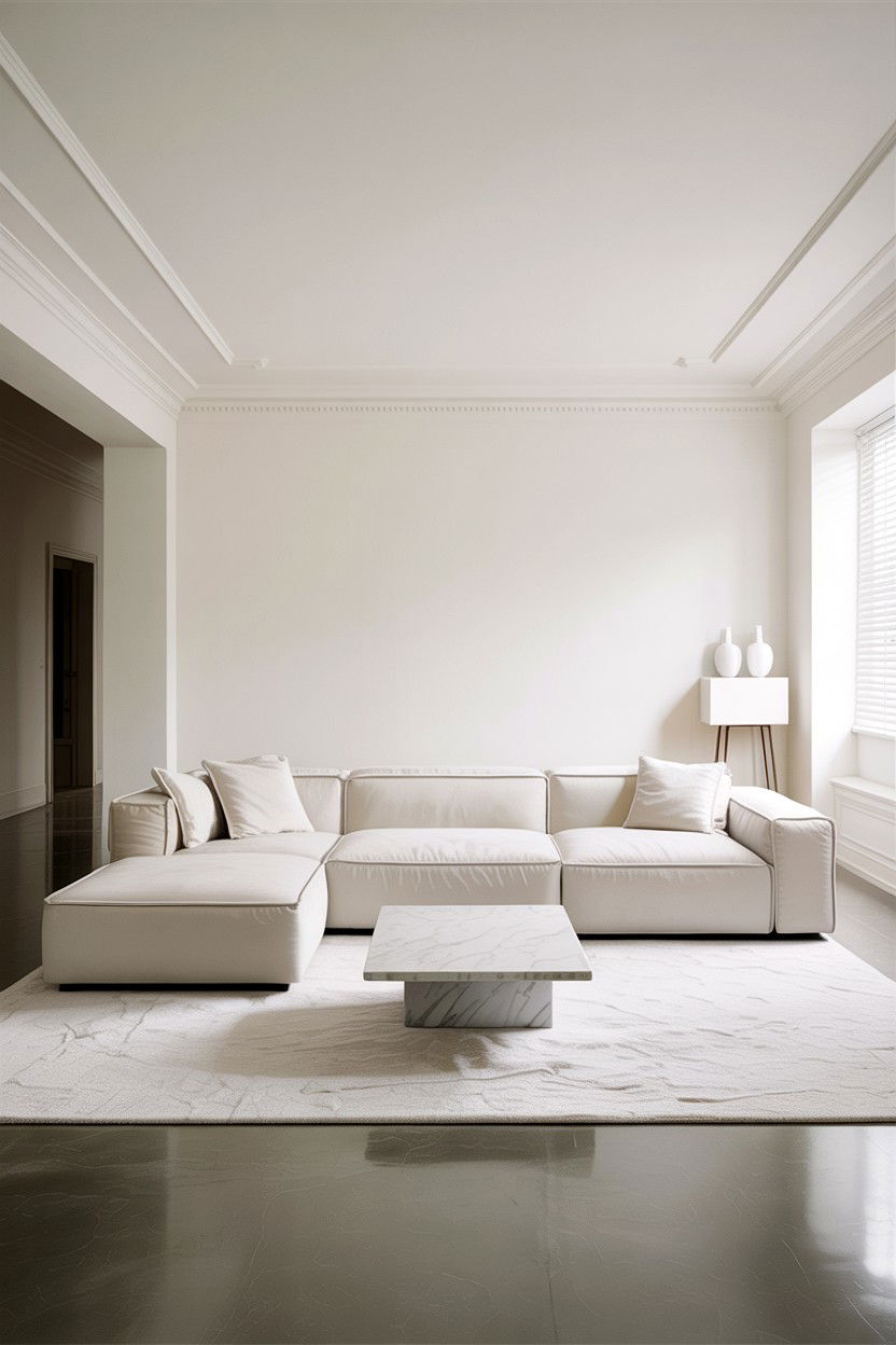 Minimalist White Living Room - 30 all white living room ideas