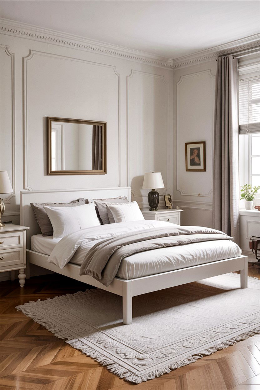 Minimalist White Platform Bed - 30 bedroom low profile beds