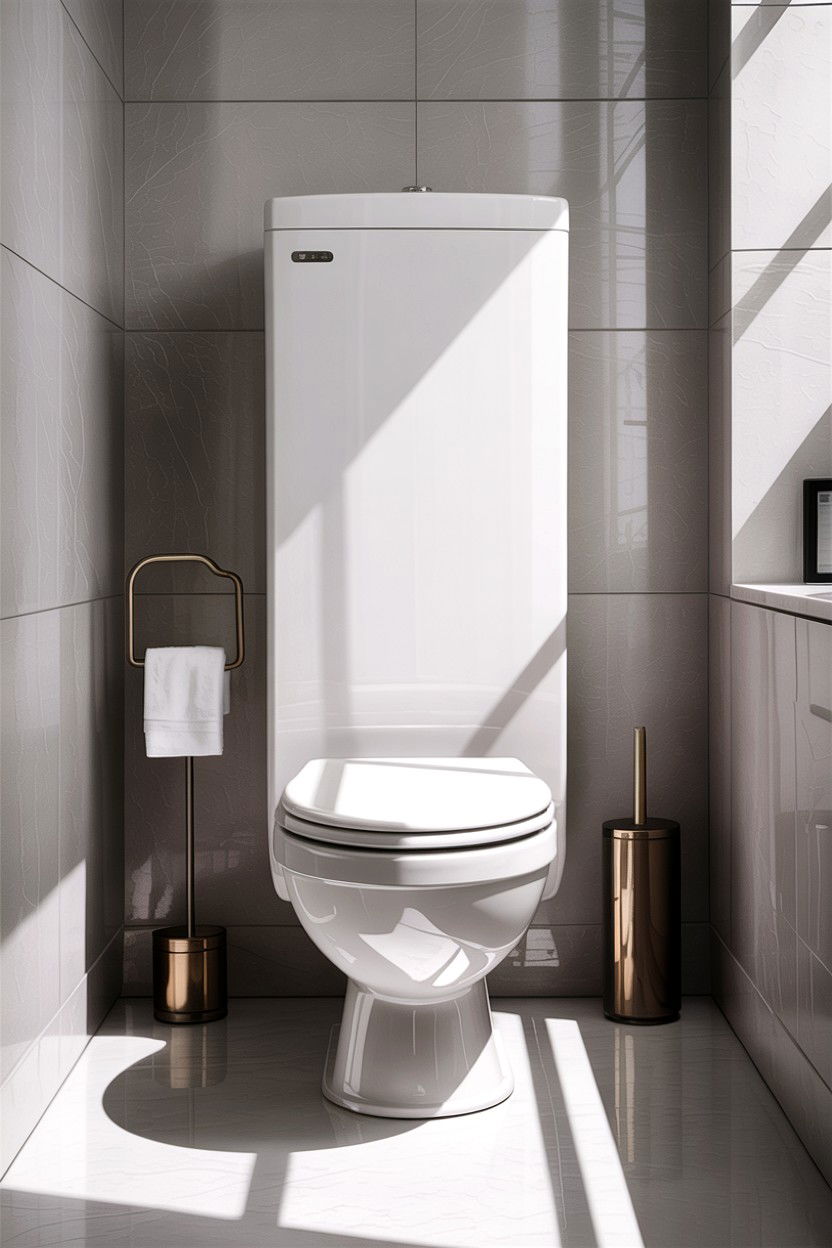 Minimalist White Tall Toilet - 30 comfort height toilet ideas