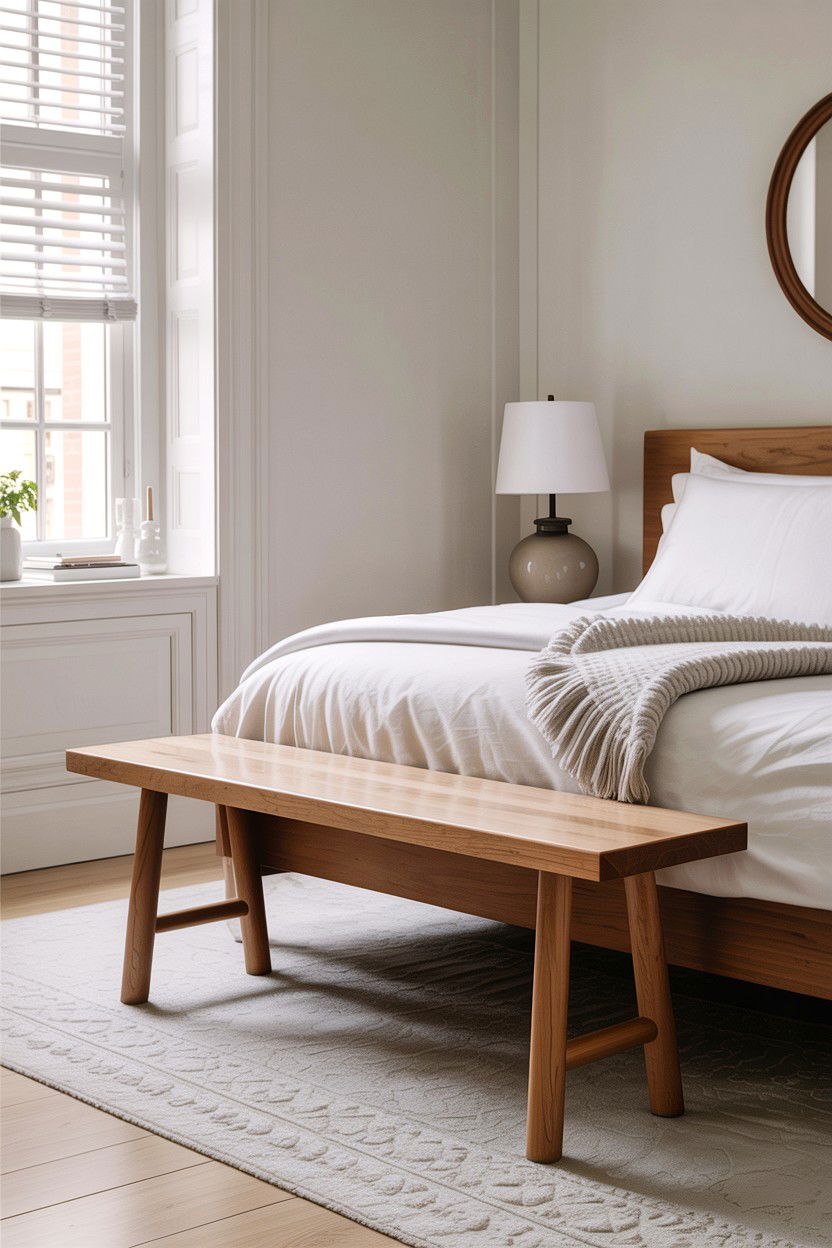 Minimalist Wood Bench - 30 bedroom benches