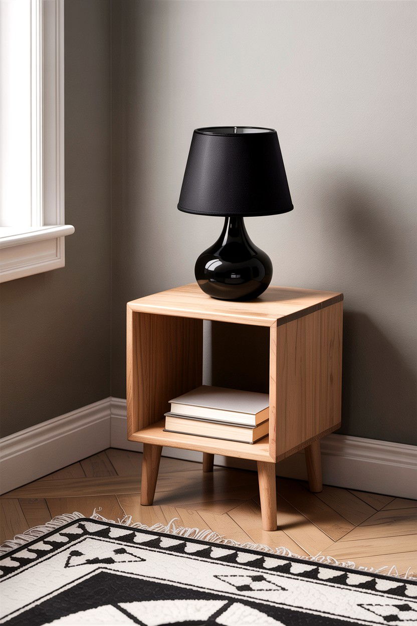 Minimalist Wooden Nightstand - 30 bedroom nightstand ideas