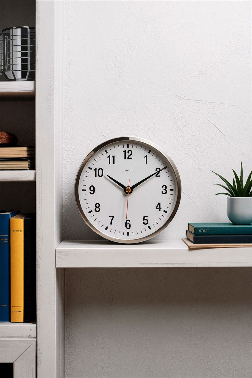 Minimalist analog clock - 30 bedroom clock ideas