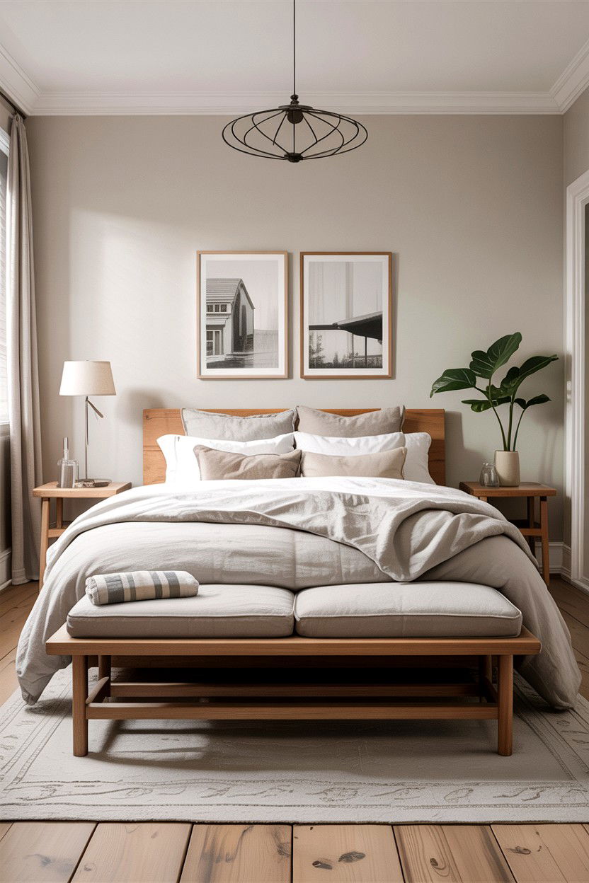 Minimalist bedroom bench seat - 30 bedroom with sitting area ideas