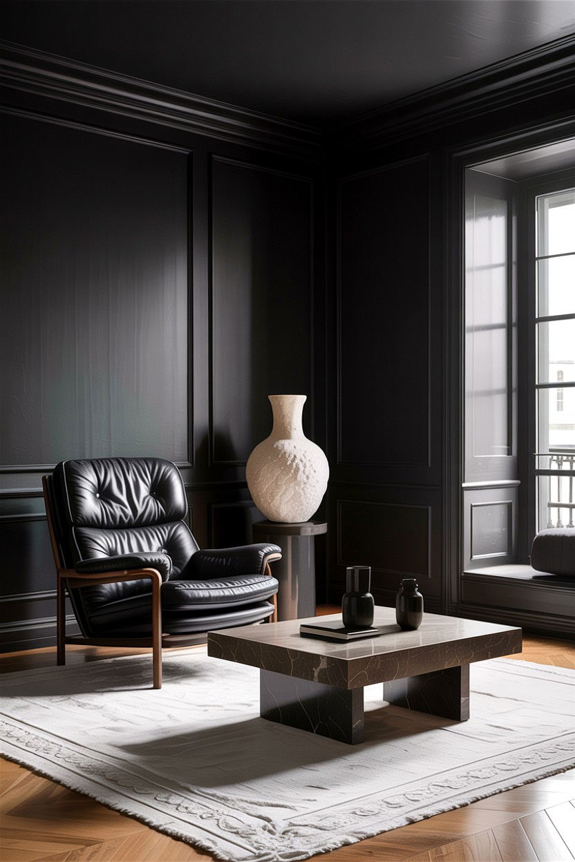 Minimalist black living room - 30 dark living room ideas