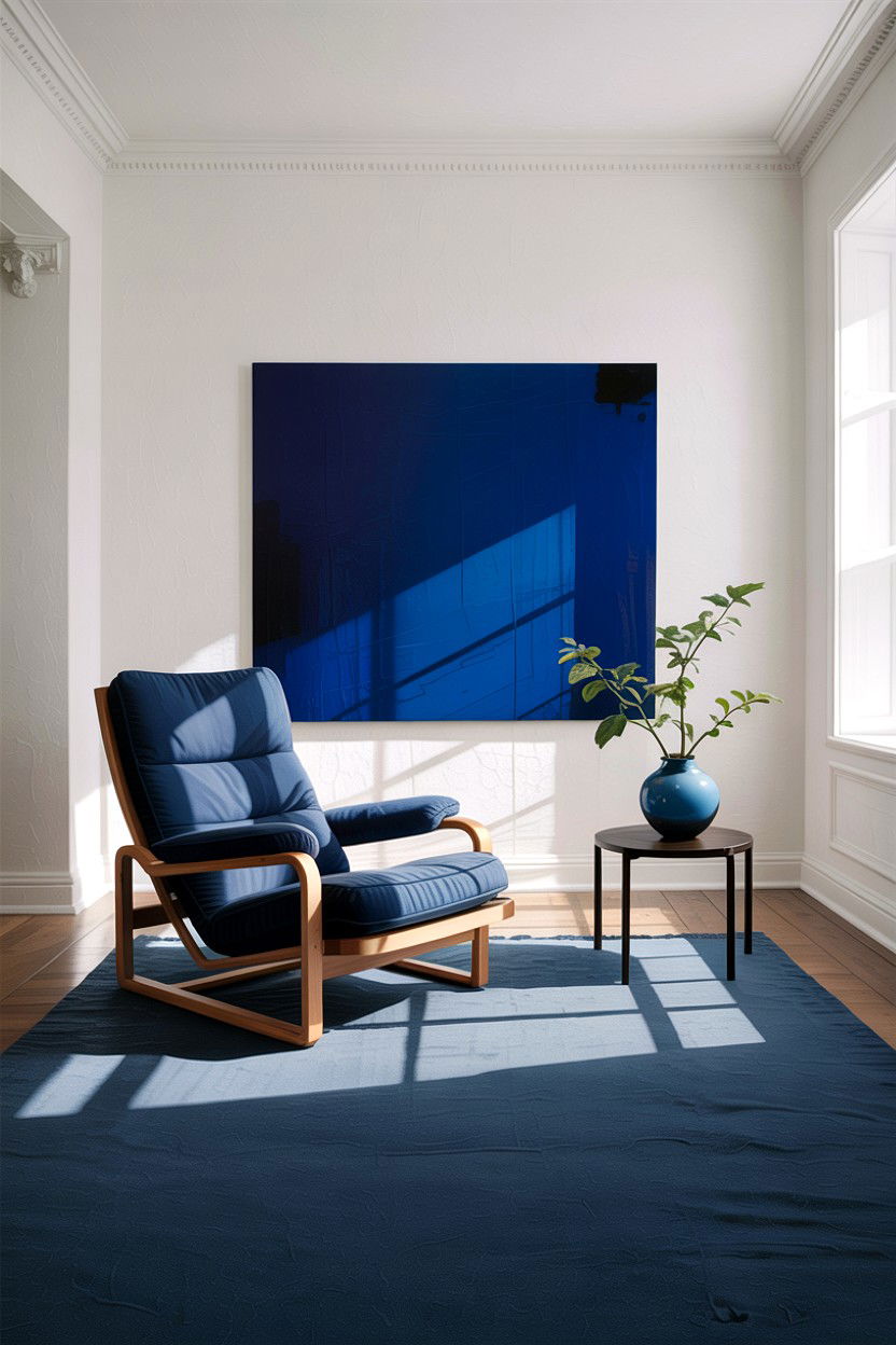 Minimalist blue room - 30 blue and white living room ideas