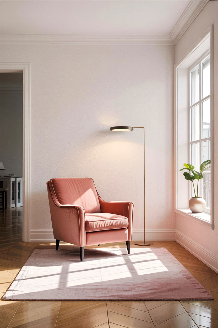 Minimalist blush pink living room - 30 blush pink living room ideas