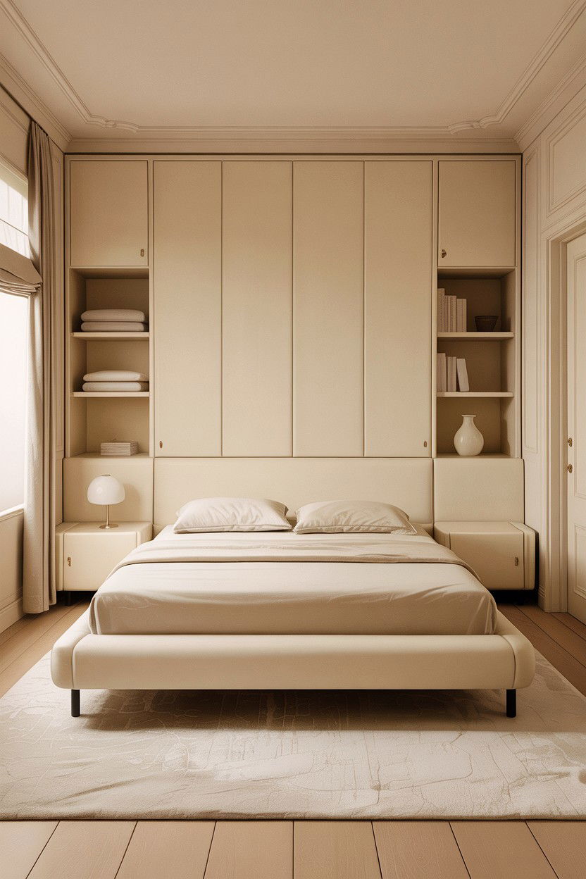Minimalist cream bedroom - 30 warm cream bedroom ideas