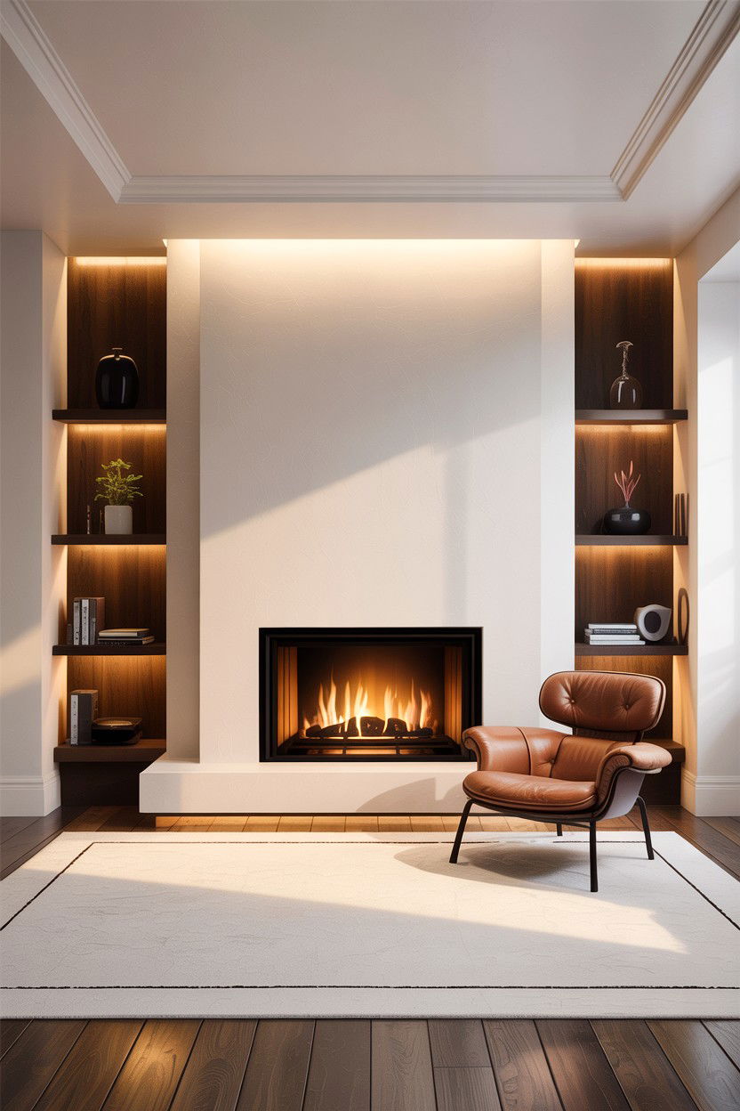 Minimalist fireplace design - 30 living room fireplace ideas