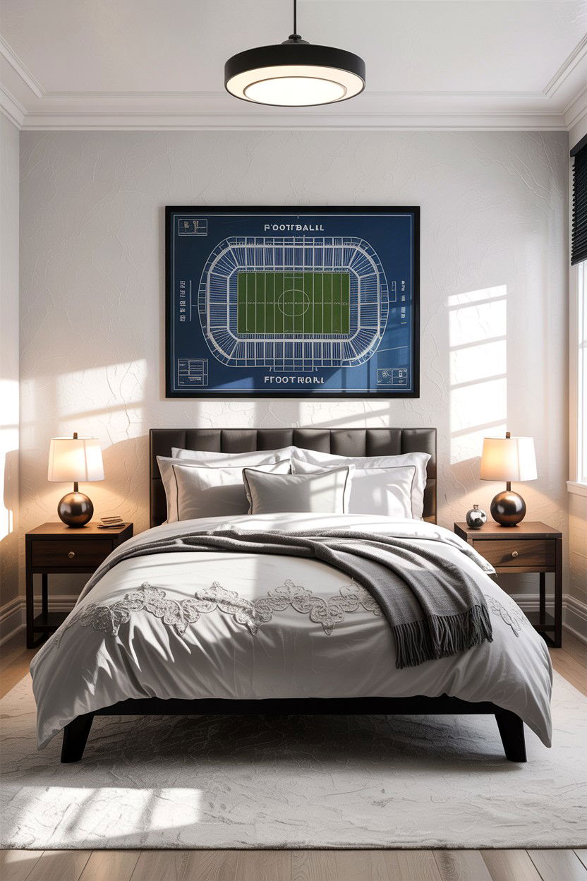 Minimalist football bedroom - 30 football bedroom ideas
