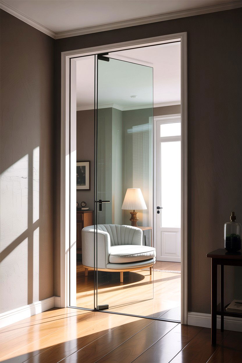 Minimalist glass door - 30 living room glass doors