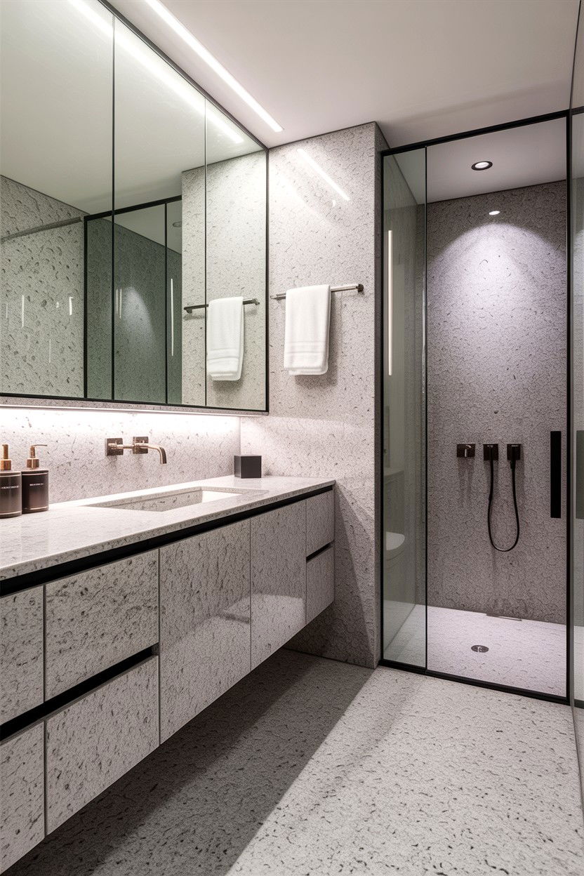 Minimalist granite bathroom - 30 granite bathroom ideas