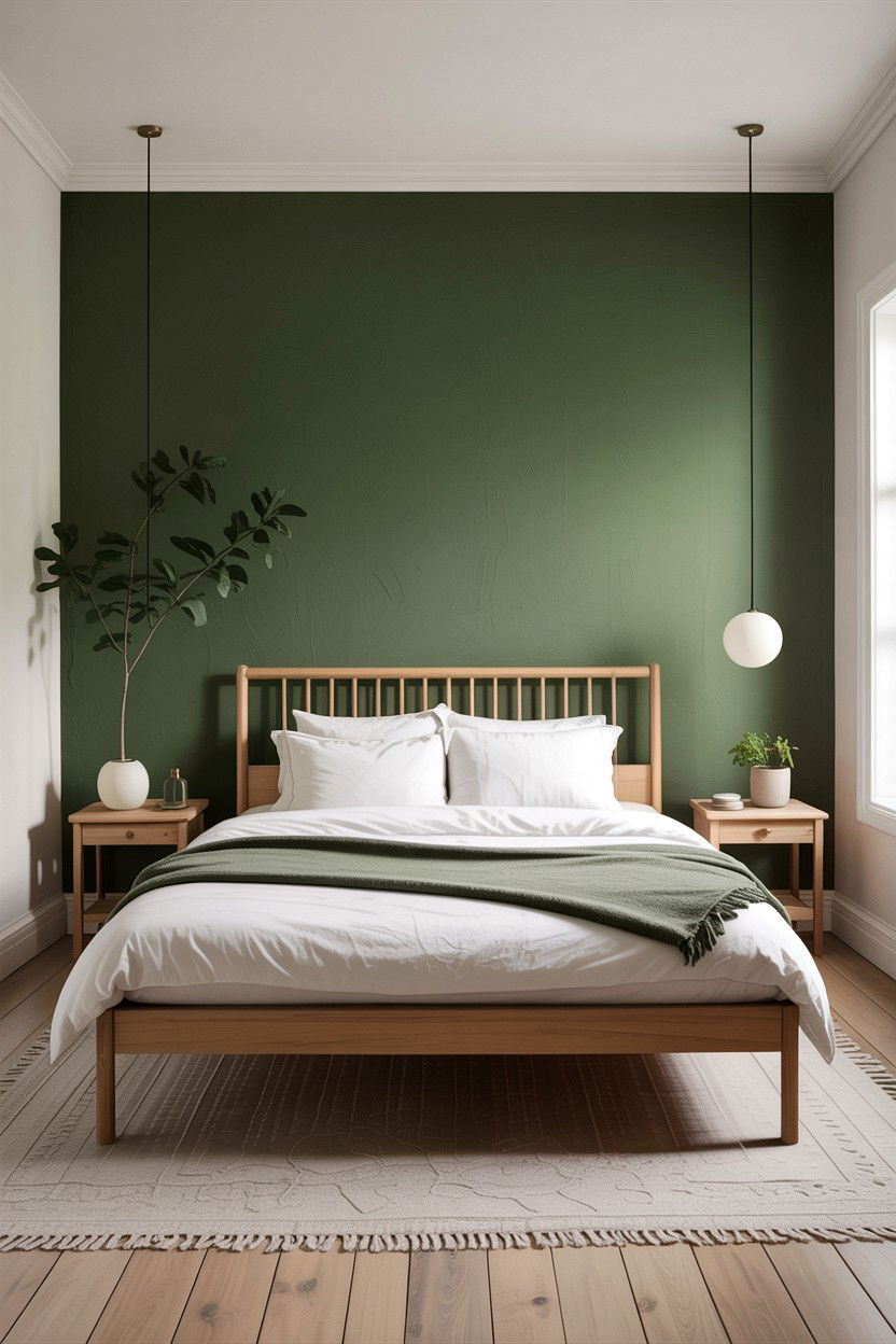 Minimalist green bedroom - 30 rustic green bedroom ideas