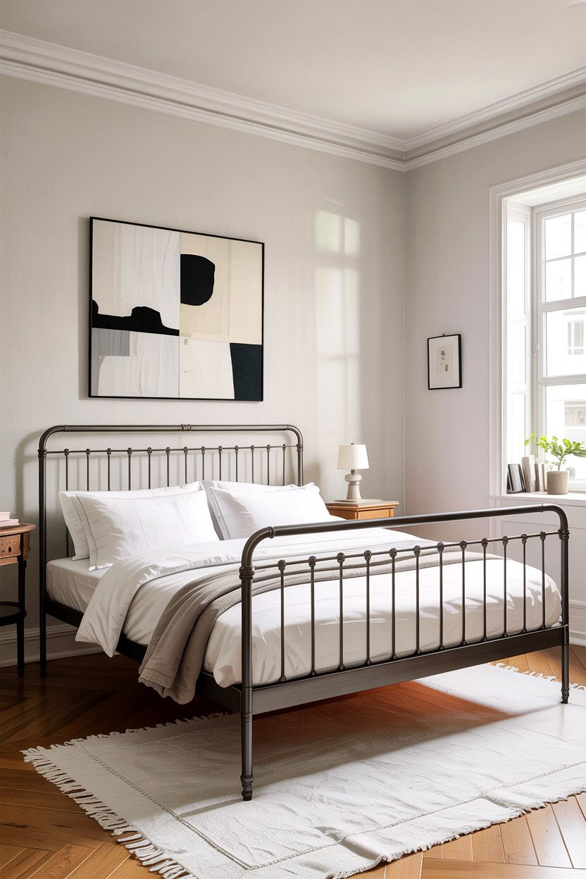 Minimalist iron bed - 30 bedroom iron beds