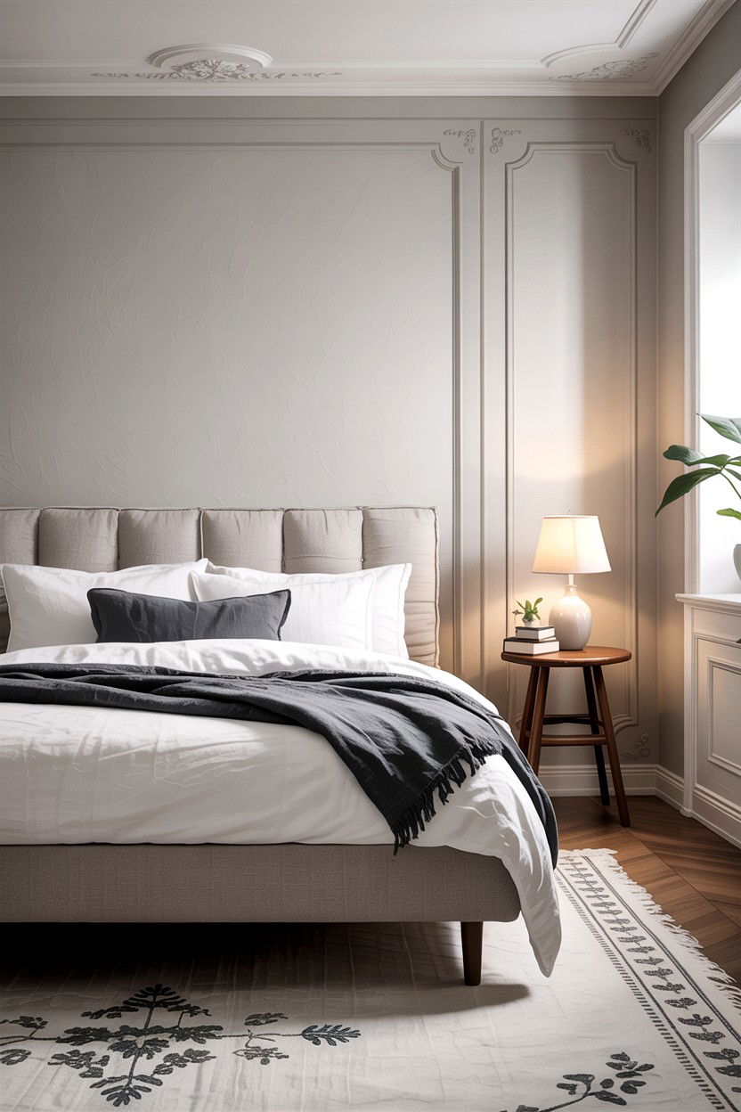 Minimalist linen headboard - 30 bedroom linen headboards