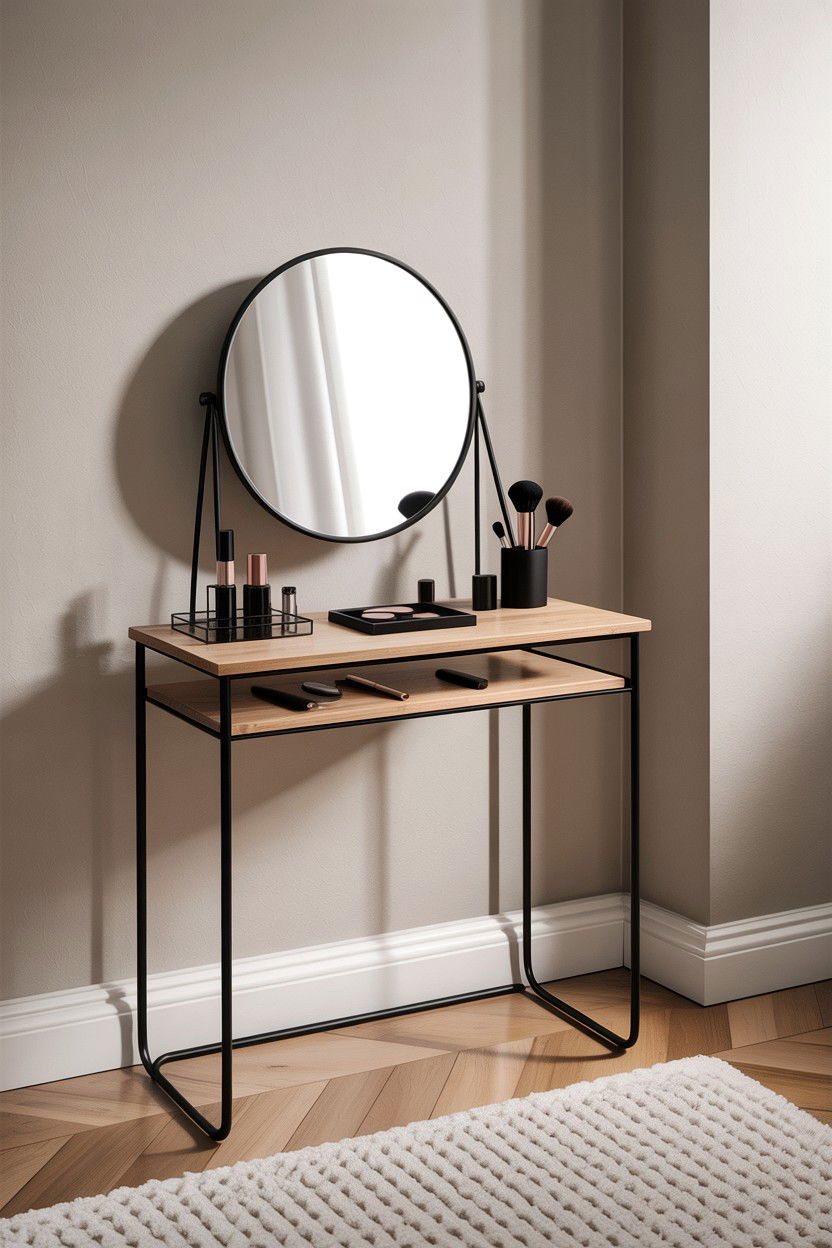 Minimalist makeup station - 30 bedroom vanity ideas