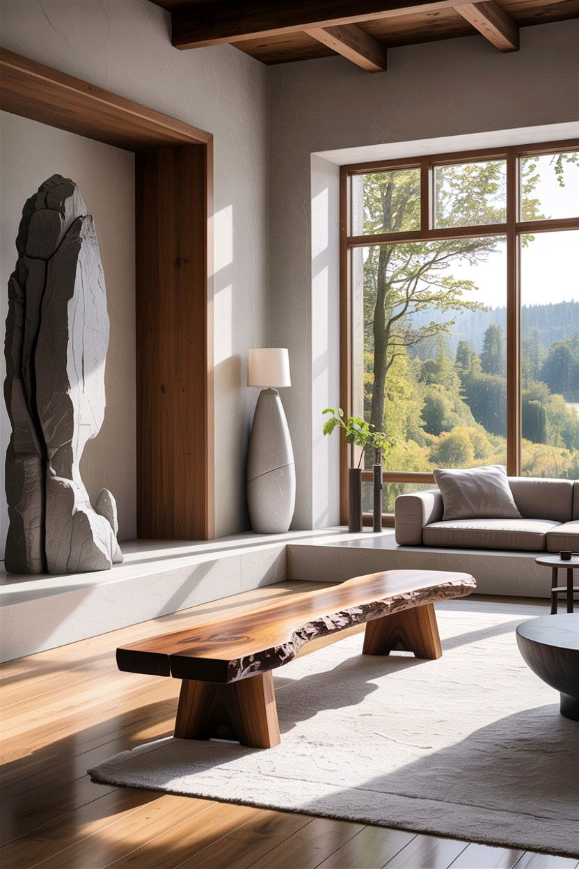 Minimalist nature living room - 30 forest living room ideas