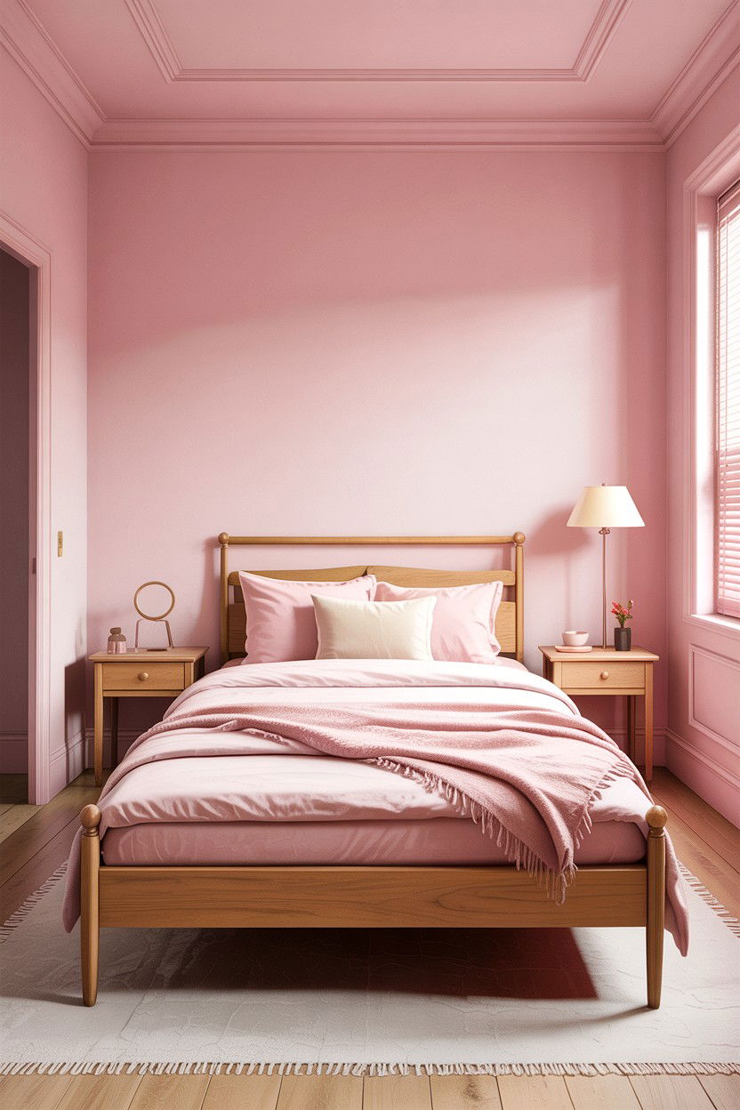 Minimalist pink bedroom - 30 bedroom pink walls