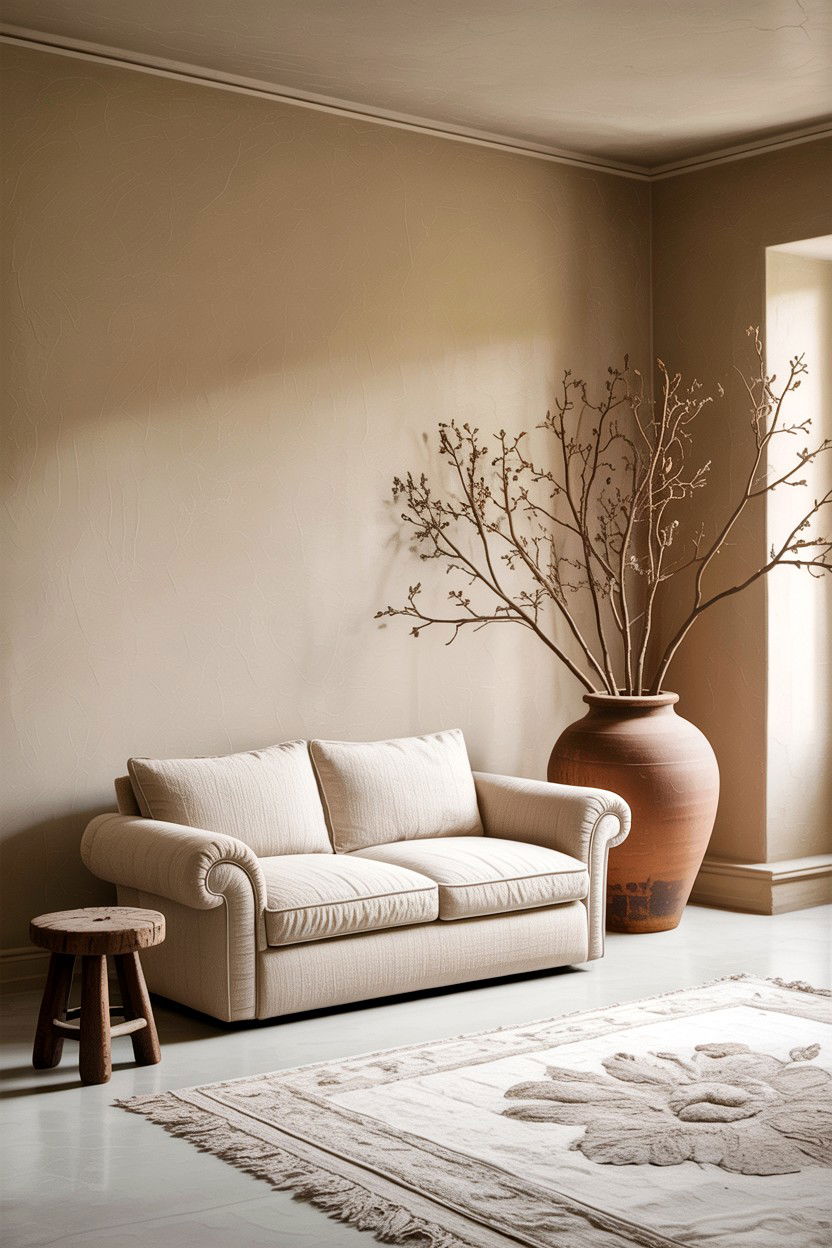 Minimalist rustic beige living room - 30 rustic beige living room ideas