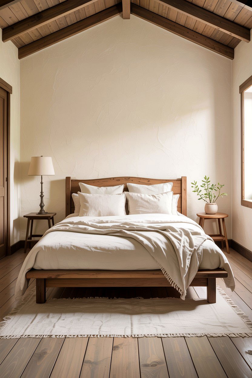 Minimalist rustic cream bedroom - 30 rustic cream bedroom ideas