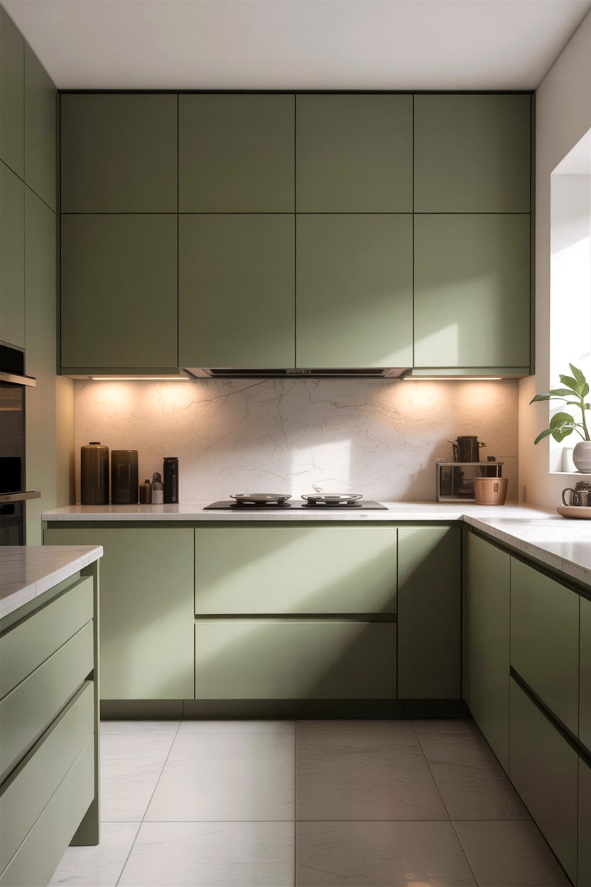 Minimalist sage and white kitchen - 30 sage and white kitchen ideas