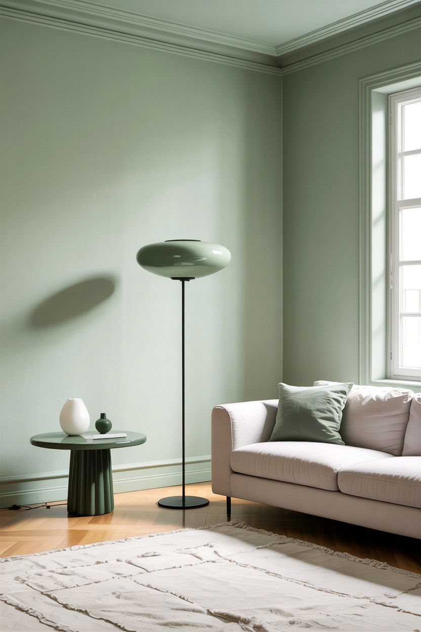 Minimalist sage green living room - 30 sage and white living room ideas