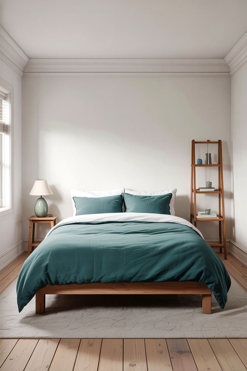 Minimalist teal bedroom - 30 teal bedroom decor ideas