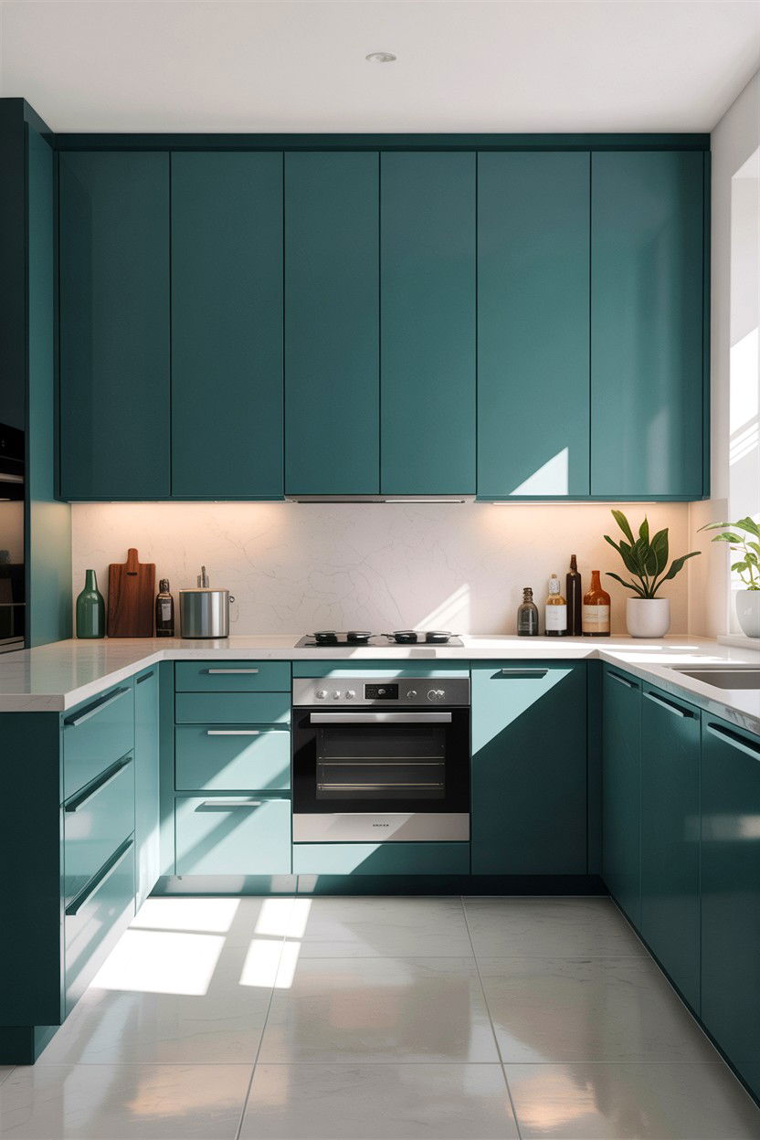 Minimalist teal kitchen - 30 teal kitchen design ideas