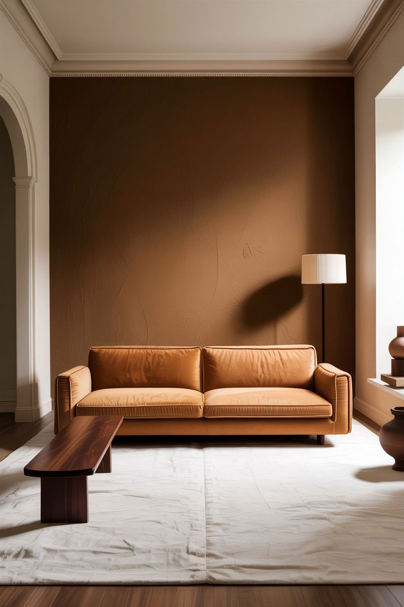 Minimalist warm brown living room - 30 warm brown living room ideas