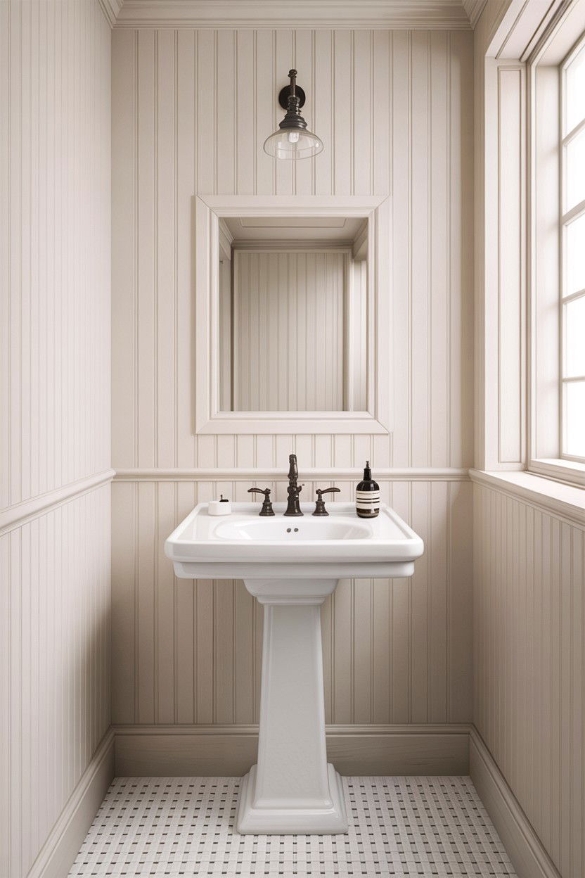 Minimalist white bathroom beadboard - 30 bathroom beadboard ideas