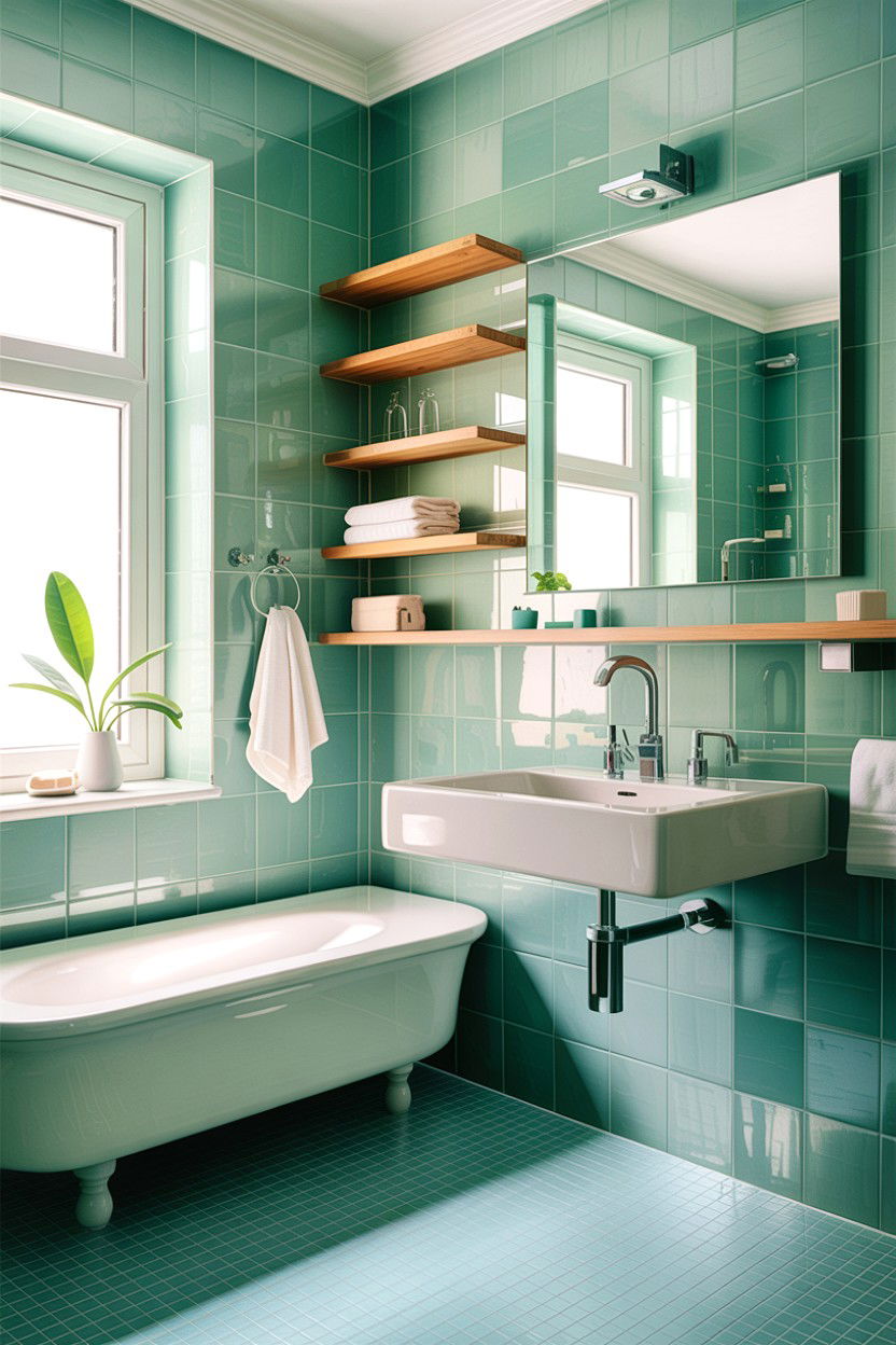 Mint green bathroom - 30 green bathroom design ideas