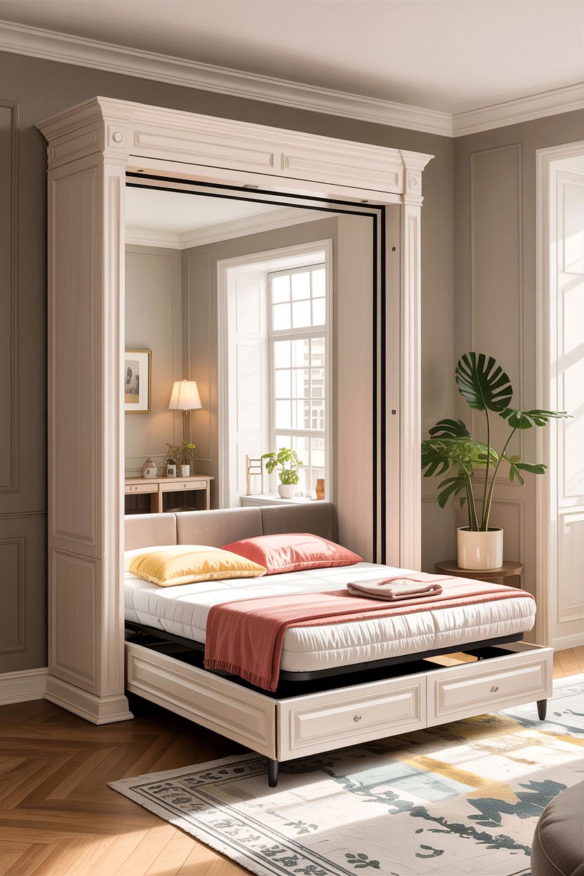 Mirror Front Fold Down Bed - 30 bedroom fold down bed ideas