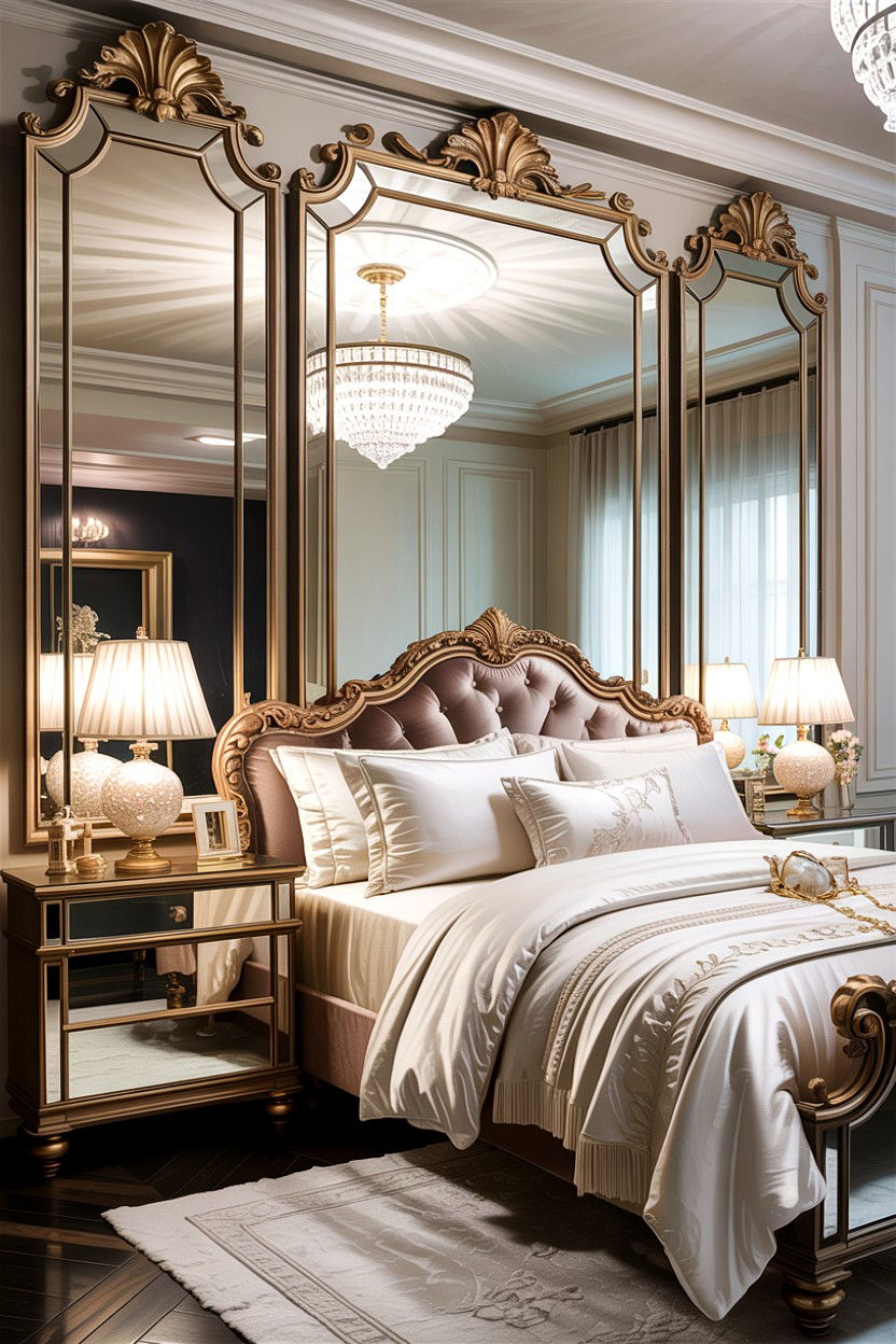 Mirror Headboard - 30 bedroom DIY headboard ideas