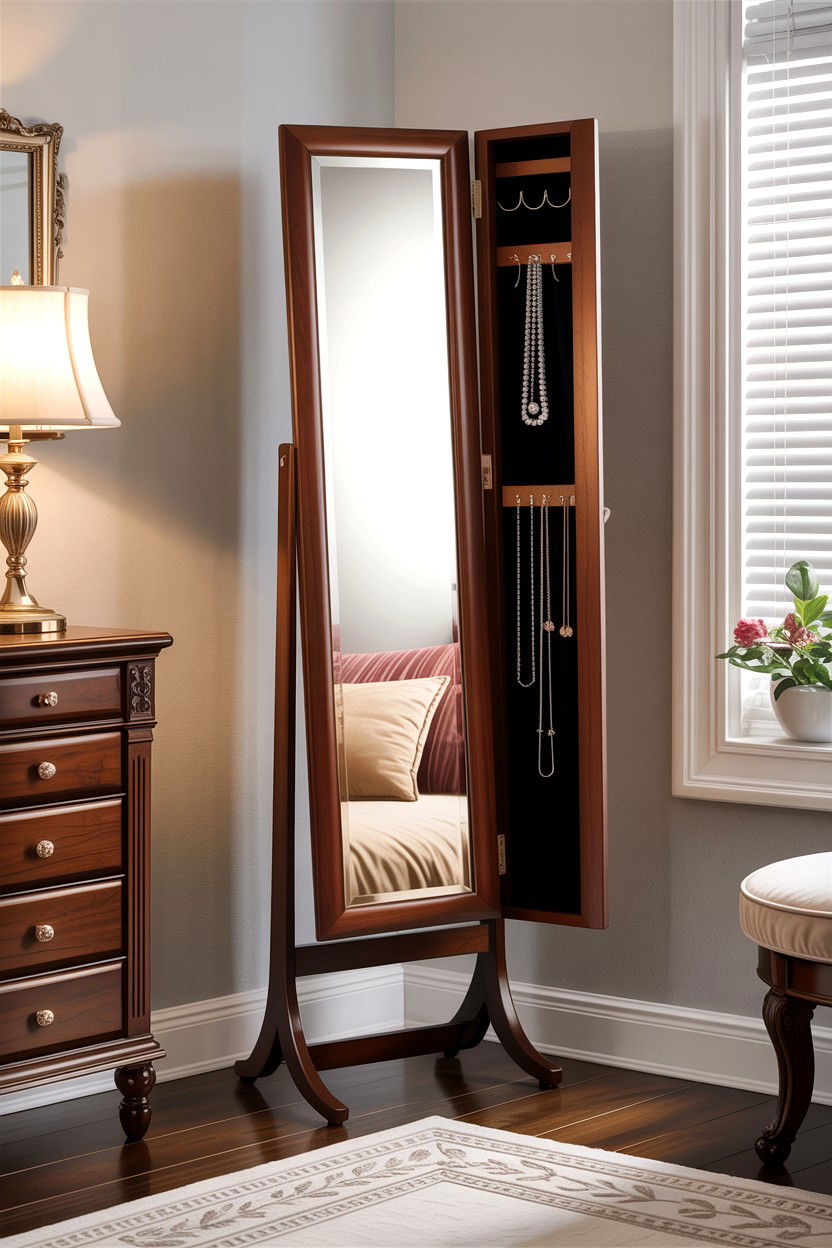 Mirror Jewelry Armoire - 30 bedroom jewelry boxes