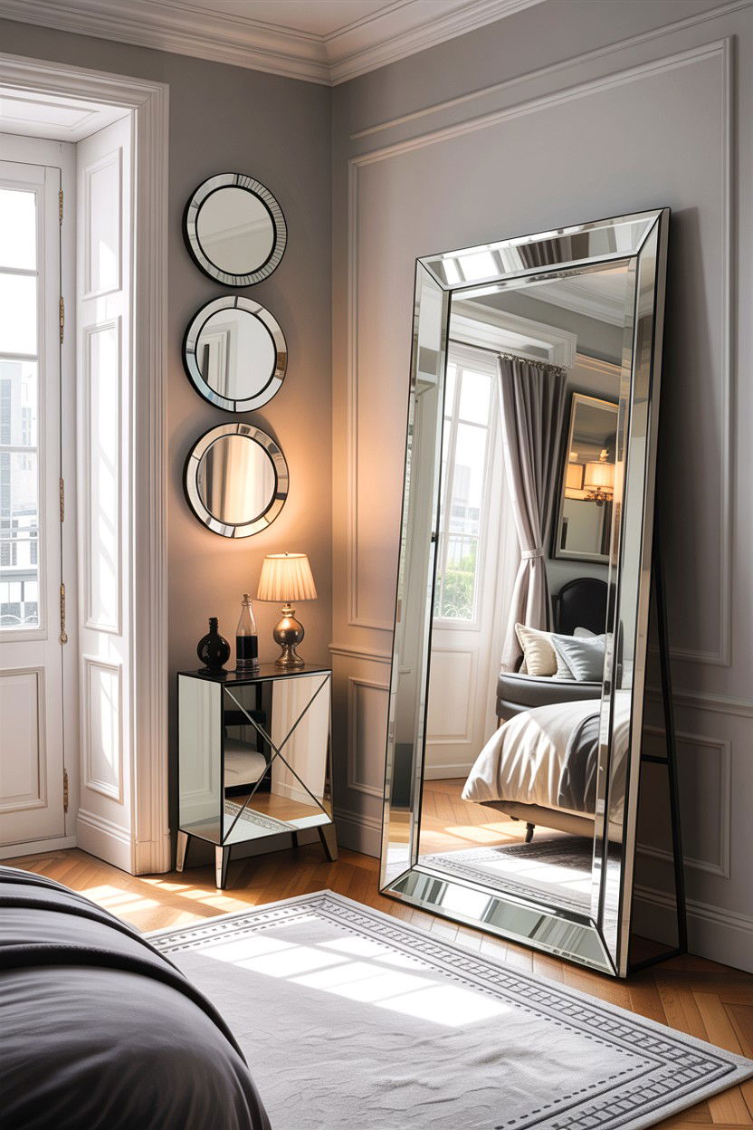 Mirror Wall Decor - 30 cheap bedroom ideas