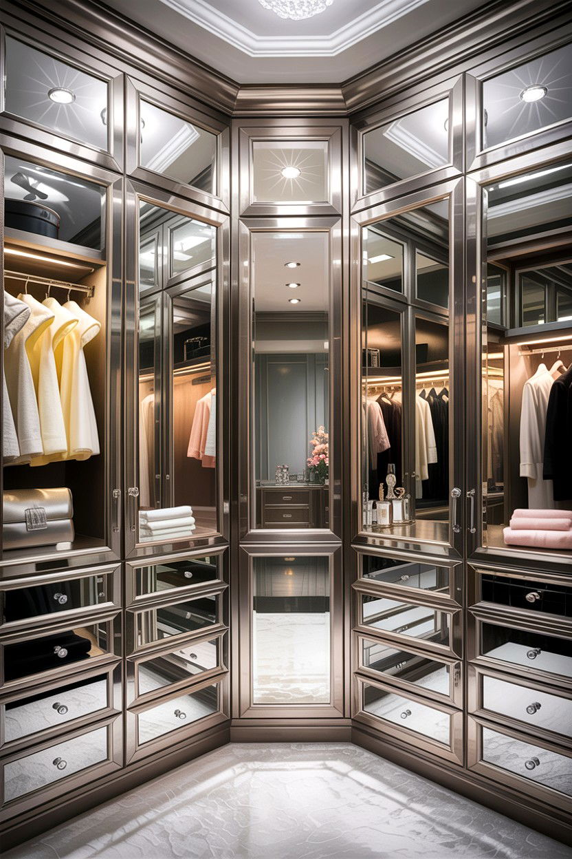 Mirror Wall Walk In Closet - 30 bedroom walk-in closet ideas