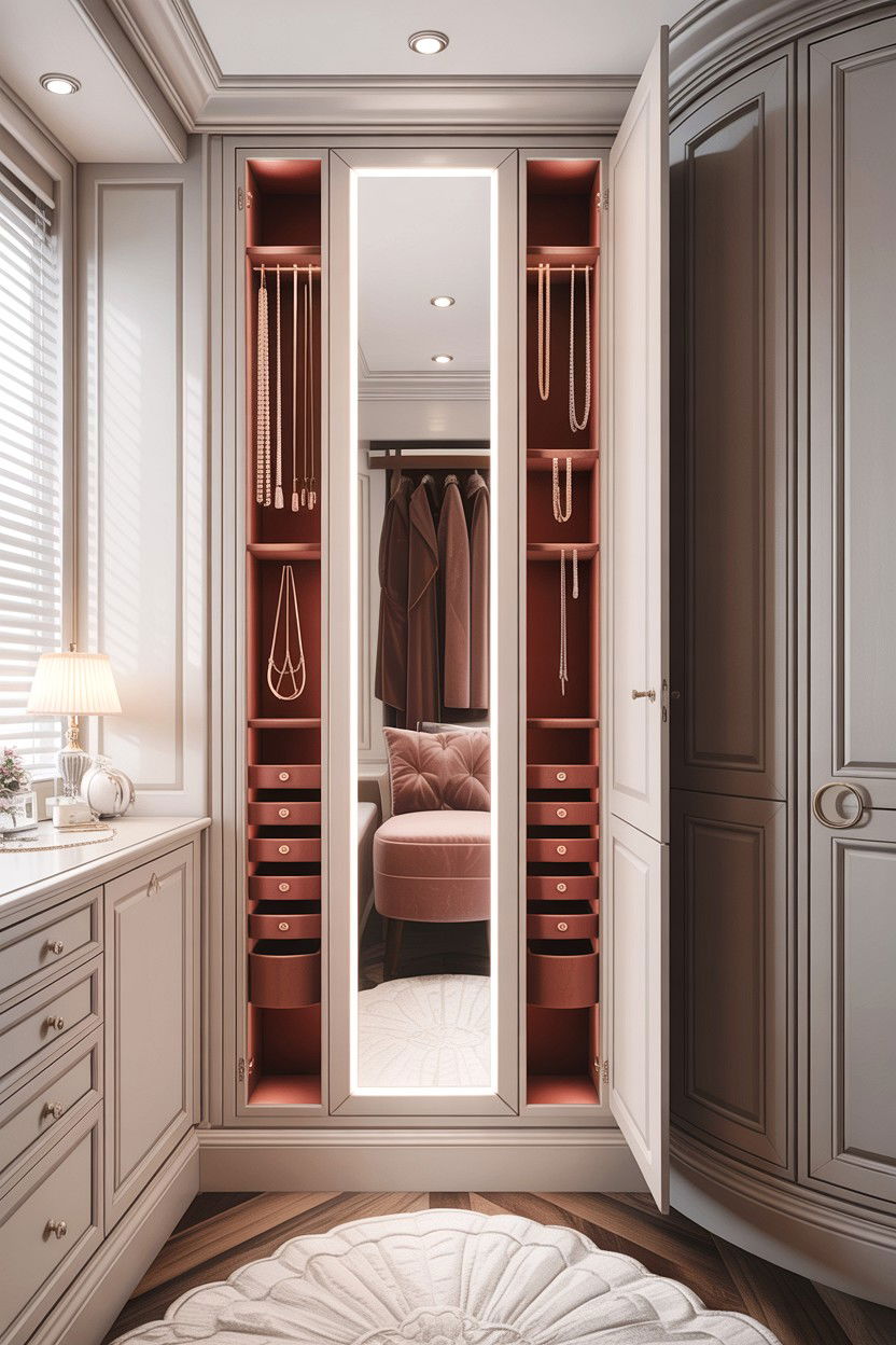 Mirror With Hidden Jewelry Storage - 30 bedroom convertible furniture ideas