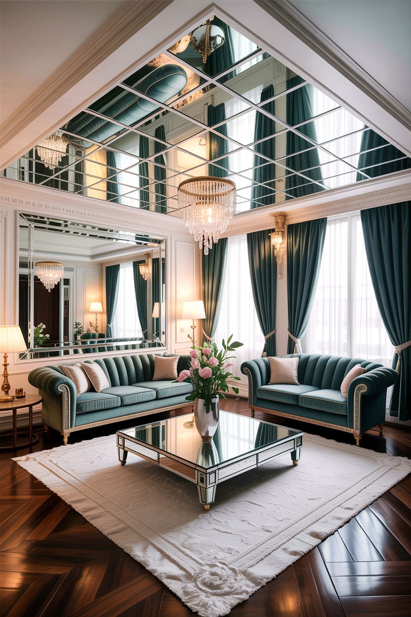 Mirror false ceiling living room - 30 living room false ceiling designs