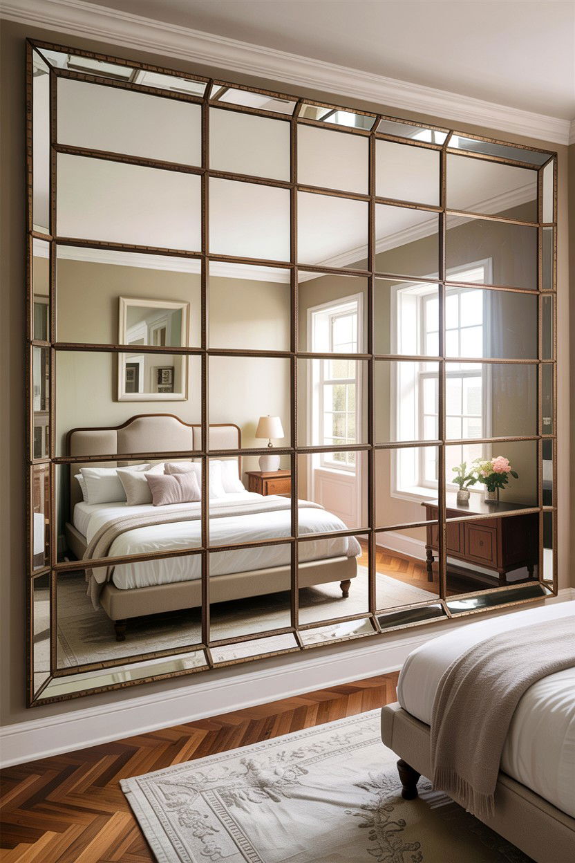 Mirror wall bedroom - 30 bedroom improvement ideas