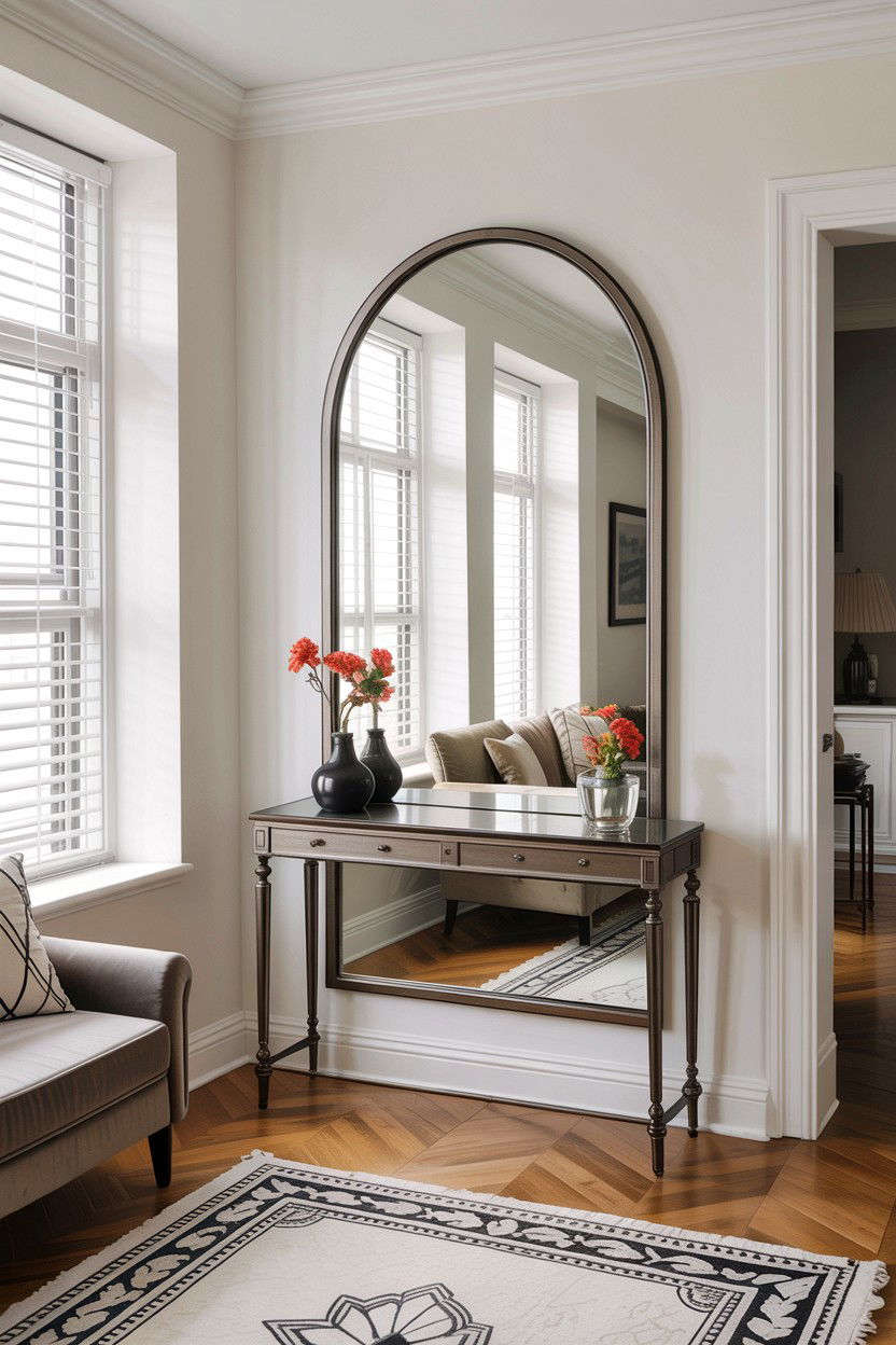 Mirror wall decor - 30 condo living room ideas