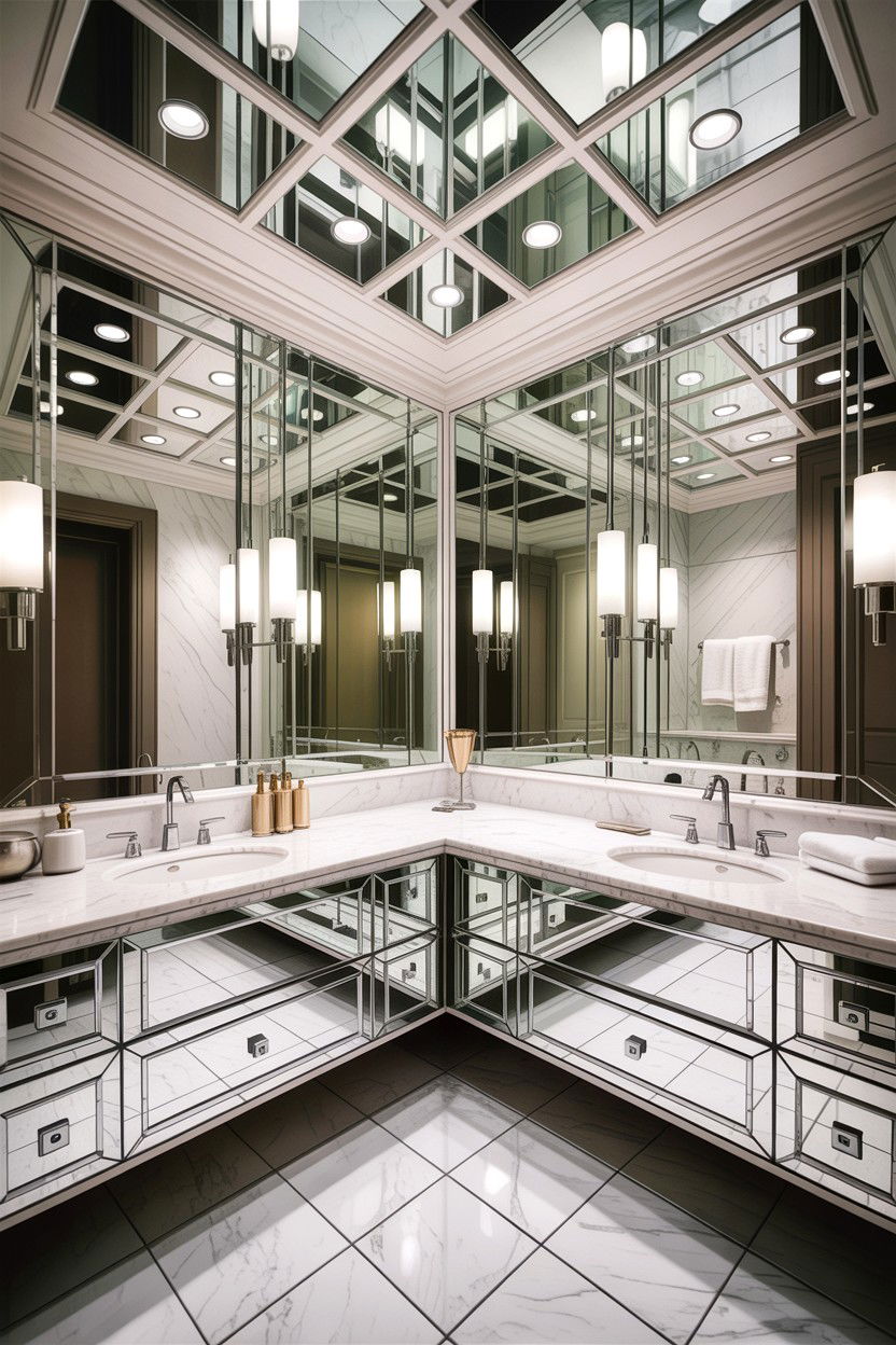Mirrored Bathroom Ceiling - 30 bathroom ceiling statement ideas